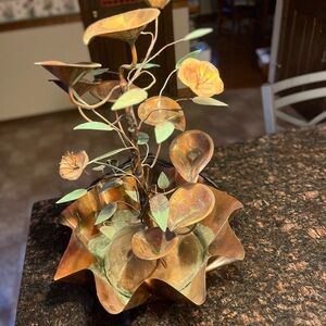 Handmade Copper Metal Flower Waterfall Fountian